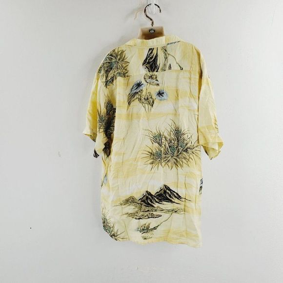 Maui Maui Boys Yellow Short Sleeve Button Front Hawaiian Shirt Size M (10-12) - Picture 2 of 6